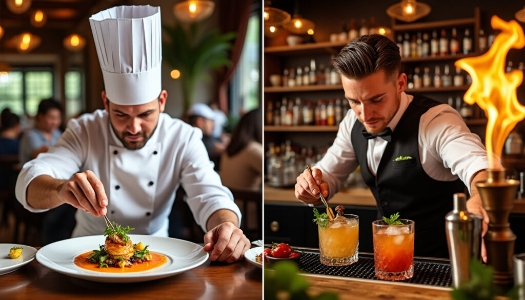 découvrez comment les duos chef-barman talentueux révolutionnent la gastronomie en associant cuisine raffinée et cocktails innovants. portraits de tandems qui marquent leur époque.