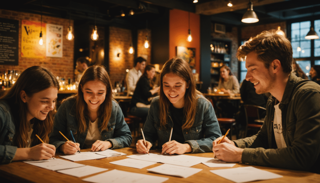 découvrez nos ateliers créatifs proposés dans les bars étudiants pour stimuler votre imagination tout en partageant un moment convivial entre amis.