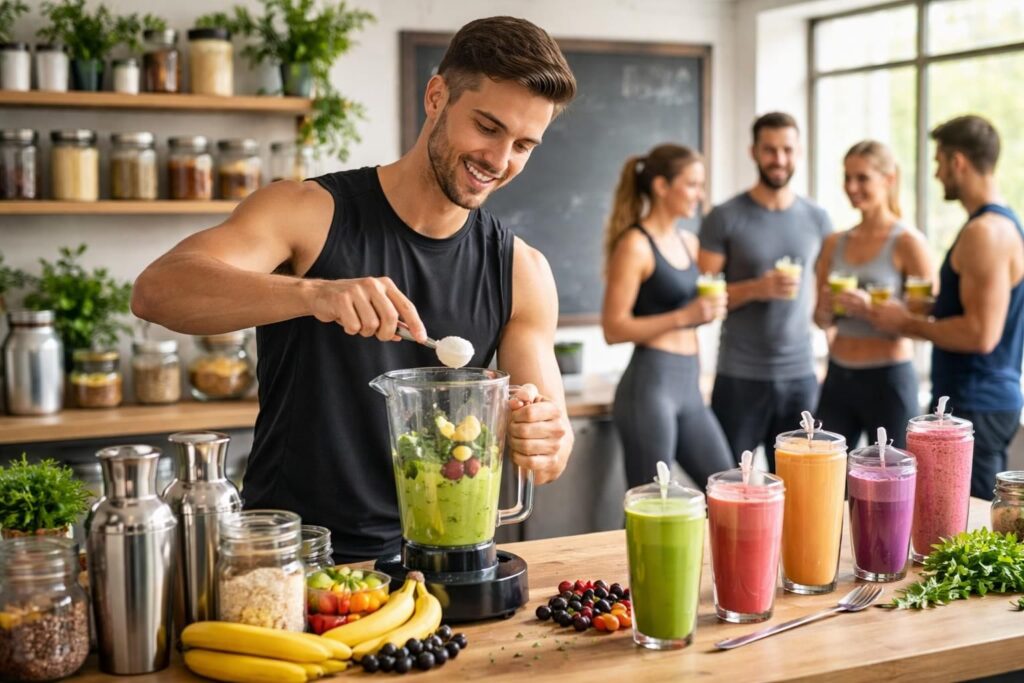 découvrez comment préparer des cocktails protéinés et smoothies énergétiques spécialement conçus pour les sportifs dans notre bar-atelier convivial et instructif.