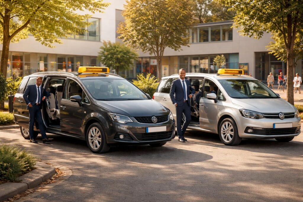 service de chauffeurs professionnels pour écoles et ateliers créatifs, utilisant des seat alhambra et sharan équipées de dispositifs de sécurité avancés pour un transport sûr et confortable.