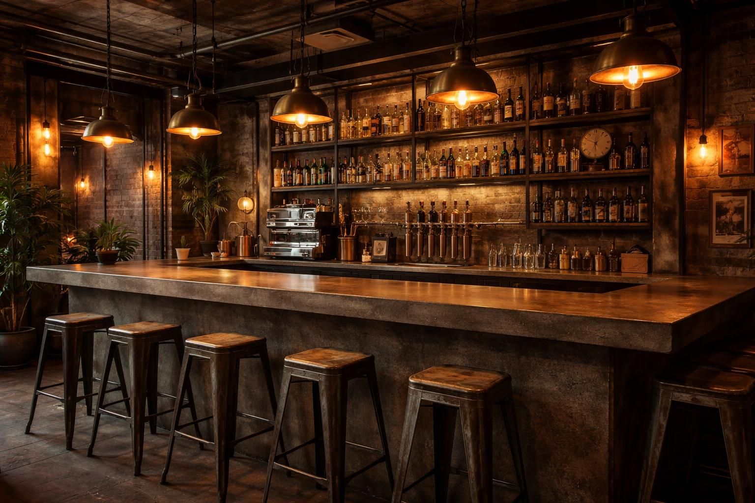 découvrez comment créer un bar atelier unique avec des tabourets industriels tolix et un comptoir en béton ciré pour un style moderne et convivial.