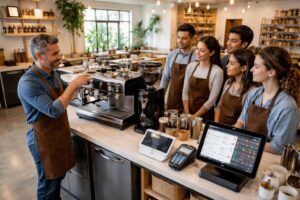 suivez notre formation barista avec square, toast pos et lightspeed pour maîtriser la gestion de votre école et ateliers café efficacement.